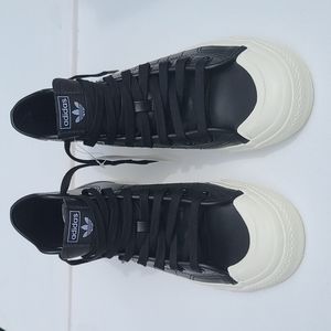 Adidas Nizza HI RF Black Leather Men's Originals- FX8496